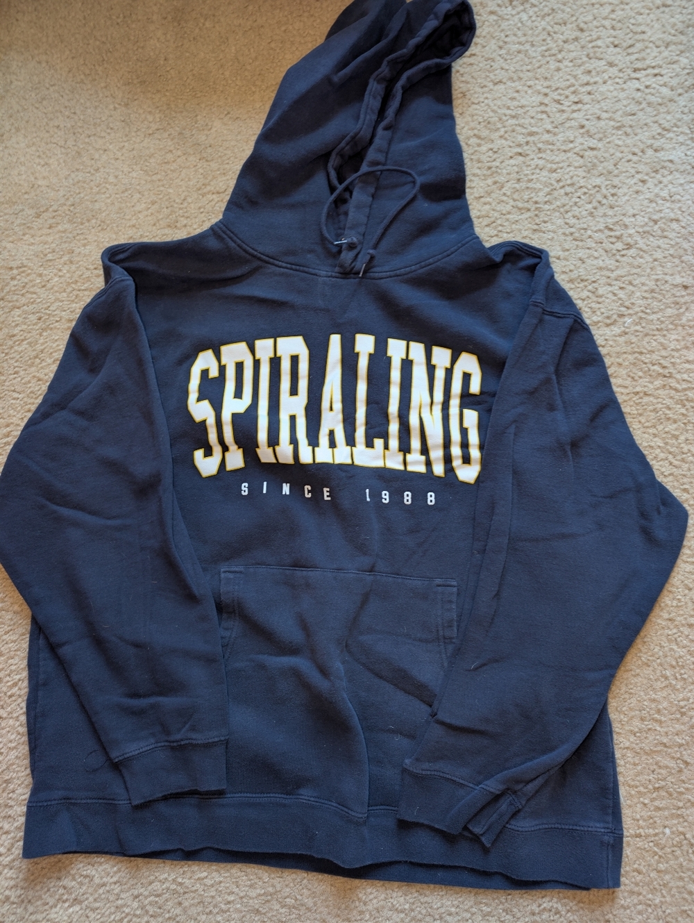 Shane Dawson Spiraling Navy Hoodie with Yellow Lettering